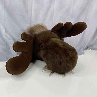 #ad 1992 Moose Rare Vintage Stuffed Head Mount Brown Purr Fection Fake Taxidermy VTG $79.99