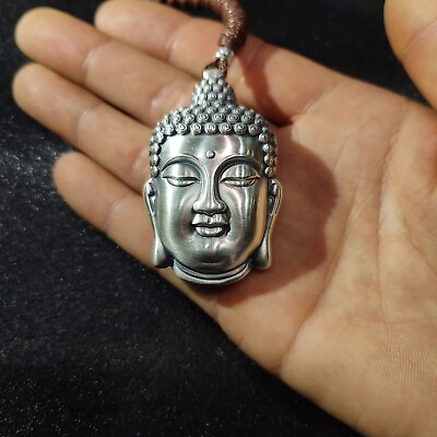#ad Blessing 999 Fine Silver Buddhism Amulet Rectangle Pendant Lucky buddha statue $119.99