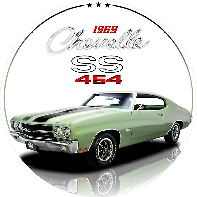 #ad 1969 Chevrolet Chevelle SS 454 11.75in ROUND METAL SIGN $16.99