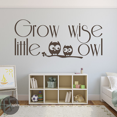 #ad Grow Wise Little Owl Vinyl Wall Decal Sticker $39.99