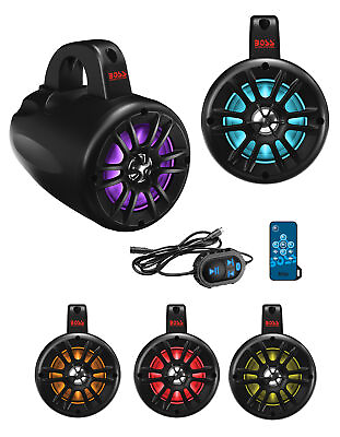 #ad BOSS Audio Systems B40RGB Bluetooth Amplified ATV Boat 4” Wake Towers Speakers $324.99