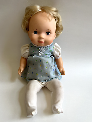 #ad Fisher Price Baby Girl Doll 1979 Vintage 17quot; Tall Baby w Dress Tights $17.00