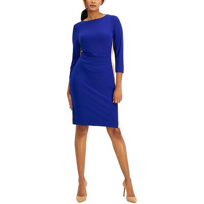 #ad Kasper Womens Blue Knit Colorblock Work Sheath Dress 8 BHFO 2458 $8.99