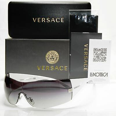 #ad Authentic Versace Sunglasses White Shield Mens Womens Visor Ski 2054 1000 8G GBP 129.00