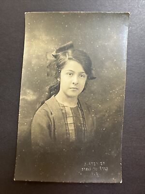 #ad early 1900s real photo postcard lovely girl RPPC TROIS RIVIERES QUEBEC portrait $6.00