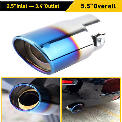 #ad Stainless Steel Auto Car Exhaust Pipe Tip Rear Tail Throat Muffler Round Durable $13.29
