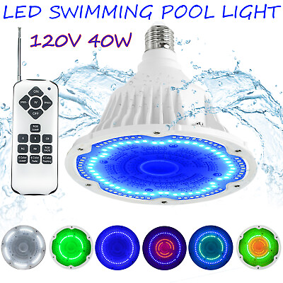 #ad 120V 40W LED Color Changing Wall Mount Pool Light with Remote ControllerUS Ship $59.00