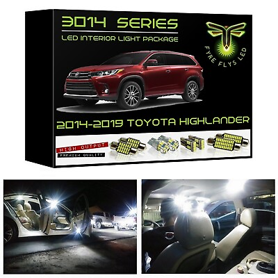 #ad White LED interior lights kit package for 2014 2019 Toyota Highlander 3014 SMD $27.74