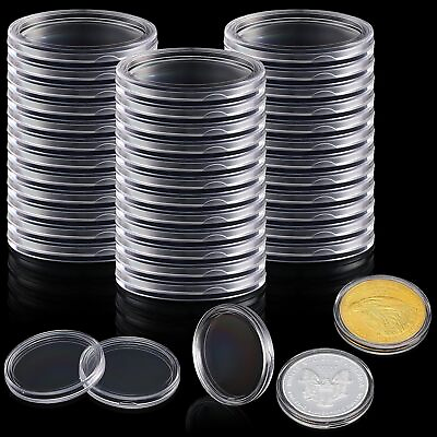#ad 50PC Direct Fit Airtight 40.6mm American Silver Eagle 1Oz Coin Holders Capsules $13.97