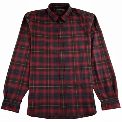 #ad The Kooples Shirt Mens XL Red Tartan Plaid Flannel Wool Outdoor French Designer $38.88