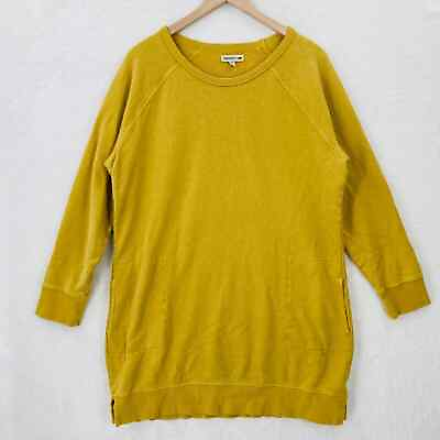 #ad Toad amp; Co Sweatshirt Dress Womens XL Hemp Organic Cotton Crewneck Mustard Yellow $19.99
