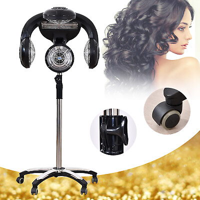 #ad Color Processor Free Standing Hood Hair Dryer Salon Rolling Hair Heating Black $319.63