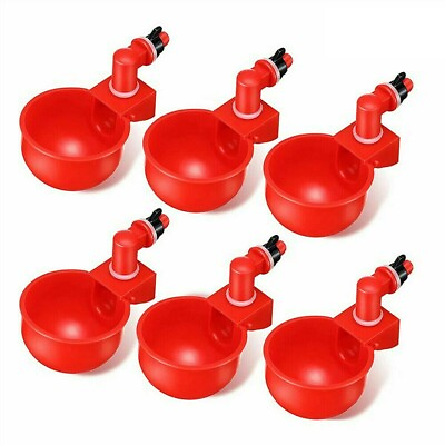 #ad 6 PCS Automatic Water Cups Poultry Drinker Waterer Chicken Duck Quail Drinking $10.99