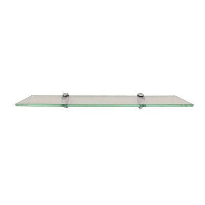 #ad 24quot; x 6quot; Glass Wall Shelf with Silver Brackets $39.00