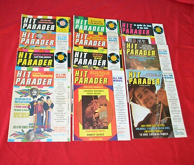 #ad 11 Issue Lot Hit Parader Magazine 1969 #54 64 The Beatles Dylan VG Condition $98.95