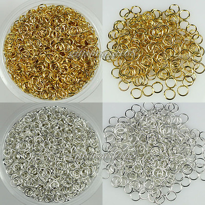 #ad Wholesale 2000pcs 3mm4mm5mm6mm7mm8mm9mm Metal Jump Rings Gold Silver Plt $8.50