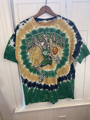 #ad Liquid Blue Boston Basketball Tie Dye Tee Shirt Mens SZ XL $15.00