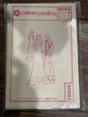 #ad 1970s Dress Pattern UNCUT Sealed Hawaiian Style Pattern Pacifica 3062A $22.99
