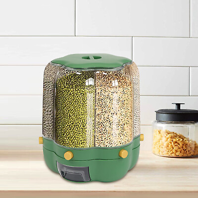 #ad 360° Rotating 12KG Cereal Dispenser Rice Grain Dry Food Container Storage $29.93