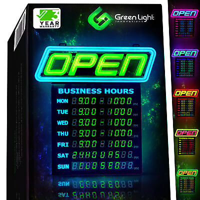 #ad Led Open Sign with Business Hours – Stand Out with 1000’s Color Combos to Match $199.91