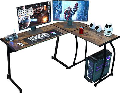 #ad L Shaped Corner Desk Computer Gaming Desk Modern Home PC Table Office Writing $94.99