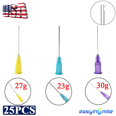 #ad 23g 27g 30g Dental Endo Irrigation Needle Tips Endo EZE Tips for Syringes 25pcs $10.15