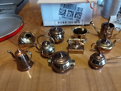 #ad A Lot Of 10 Mini Brass Items Made In England And Metal Tin $18.00