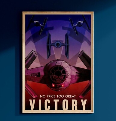 #ad Star Wars Darth Vader Tie Advanced Death Star Poster Print Galactic Empire Art $38.99