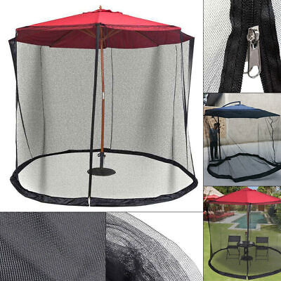 #ad 10Feet Umbrella Table Screen Cover Mosquito Bug Insect Net Outdoor Patio Netting $23.28
