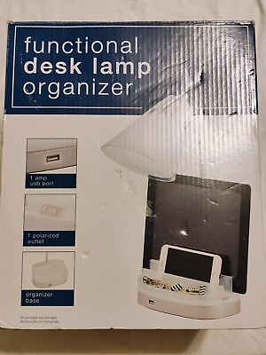 #ad Functional Desk Lamp w Tablet amp; Phone Organizer For Office Dorm Bedroom New $11.99