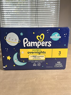 #ad Pampers Swaddlers Overnights Diapers Size 3 66 Count 16 28lbs $35.00