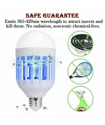 #ad 2 Mosquito LED Zapper Light Bulbs Indoor Fly amp; Bug Killer Lamp Outdoor 15W $14.49