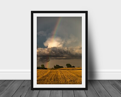#ad Rainbow photography print Nebraska landscape wall art picture nature photo $13.00