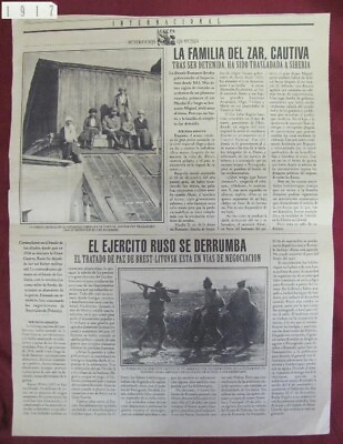 #ad ANTIQUE 1917 18 NEWSPAPER PAGE ROYAL FAMILY SPAIN $300.00
