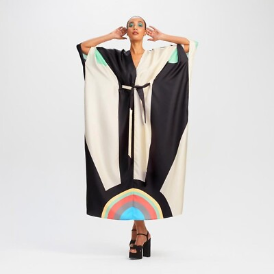 #ad Casual Soft Silk Crepe Kaftan Caftan for Women Beach Wear Kaftan J5631 $44.99