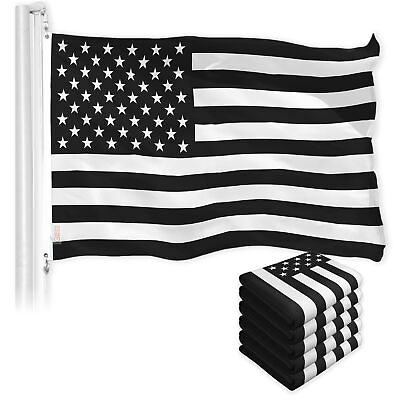 #ad USA Black and White Flag 3x5FT 5 Pack 150D Printed Polyester By G128 $58.99