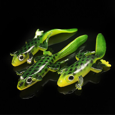#ad 10pcs Soft Silicone Fishing Lures 7.5cm 3g Artificial Frog Lizard Simulated Bait $19.59