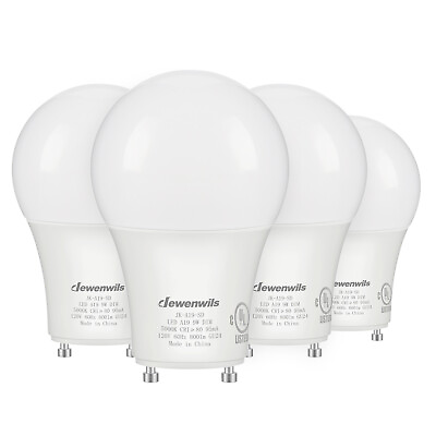 #ad DEWENWILS 4 Pack GU24 LED Light Bulb 9W 60W Equivalent Dimmable A19 Shape Bulbs $12.74