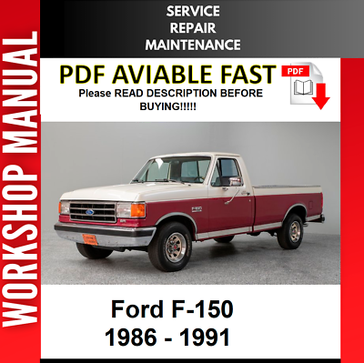 #ad FORD F150 F 150 1986 1987 1988 1989 1990 1991 SERVICE REPAIR WORKSHOP MANUAL $8.99
