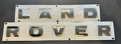 #ad New Land Rover Chrome Gloss Rear Front Badge Stick On C2 GBP 12.50