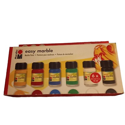 #ad NEW Marabu Creative Easy Marble Paint Starter Set of 6 Bottles Each 0.51floz $19.95
