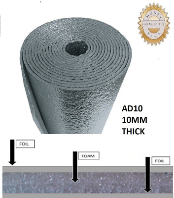 #ad USEP AD10 10MM Reflective FOAM CORE Insulation Roll Radiant Barrier 48X50 R12 24 $219.88
