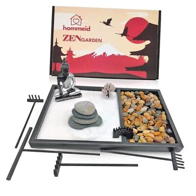 #ad Zen Garden for Desk – Japanese Zen Garden Kit – Mini Zen Garden for Home $27.98