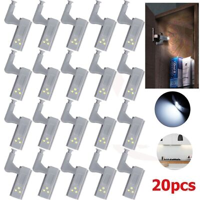 #ad 20PCS LED Smart Sensor Light Kitchen Cabinet Closet Cupboard Wardrobe Hinge Lamp $16.99
