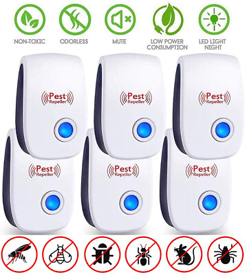 #ad Electronic Pest Reject Control Ultrasonic Repeller Home Bug Rat Spider Roaches $7.98