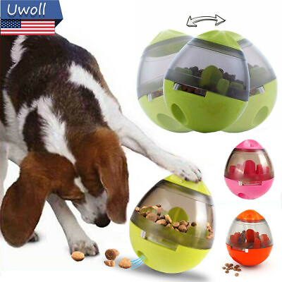 #ad Lovely Dog Pet Tumbler Feeder Food Automatic Dispenser Bowl Interactive Balls US $12.45
