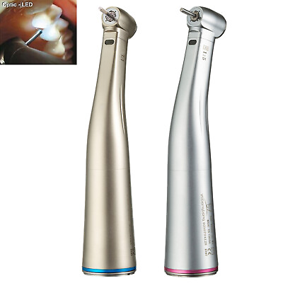 #ad NSK Style Dental 1:1 1:5 Fiber Optic LED Contra Angle Handpiece Push 1.6mm Burs $72.99