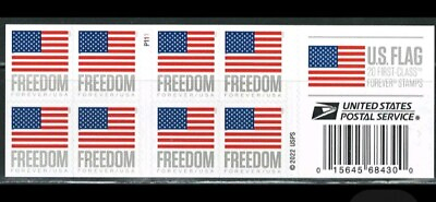 #ad Mint Us Flag Freedom Bookl #et Pane Of 20 Stamps # $10.95