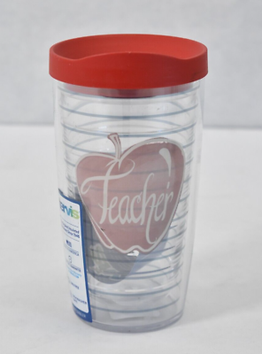#ad Tervis For Teachers Desk Apple Double Walled Insulated Tumbler 16oz w Red Lid $16.99