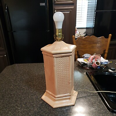 #ad Lamp mid century modern ceramic table lamp no shade or shade holder $30.00